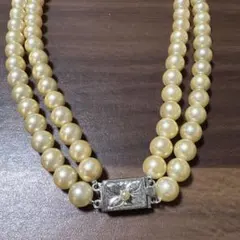 k 本真珠 二重 ネックレス パール シルバー