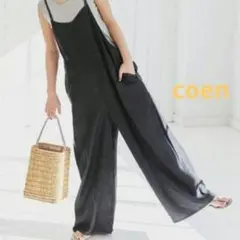 コーエン　デニムサロペット　ブラック　やわらか　春先取り