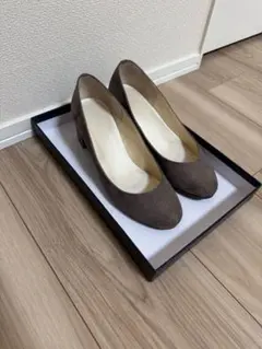 ブラウン スエード ハイヒール 23.5cm