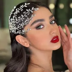 ヘッドドレス 髪飾り 卒業式 社交ダンス ベリーダンス 結婚式 シルバー a08