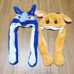 【美品！】ポケモン　ルカリオ　イーブイ　帽子　被り物