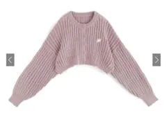 GRL 秋服　冬服ショート丈 ケーブルニット カーディガン 長袖 ピンク
