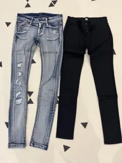 【EMODA】 【moussy】スキニージーンズ　2着 デニム　ブラック