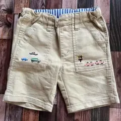 klädskåp はたらくくるま刺繍 ベージュパンツ　クレードスコープ