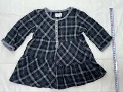 ネイビー系チェック ワンピース 110cm