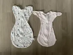 メッシュベビースワドル 2点セット ピンク(メッシュ) ・ホワイト(葉っぱ柄)