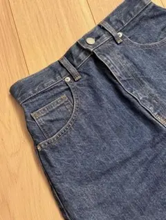 【美品】GUデニムタイトスカート フリンジ裾