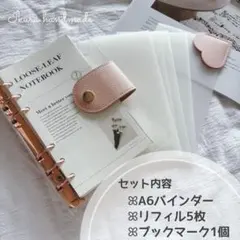 PUクリアバインダー A6　システム手帳　セービングチャレンジ ピンクシール帳