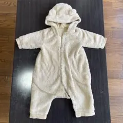 フード付きロンパース クリーム色 95cm未満