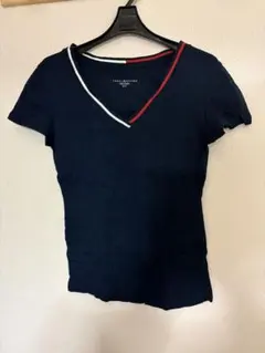 【美品】TOMMY HILFIGER ネイビー Vネック Tシャツ S/P