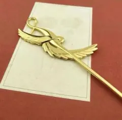 鶴のかんざし　ゴールド　新品　かんざし　簪　No.623