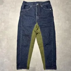 cabane de zucca ナイロン切替デニムパンツ　サルエル　異素材のサムネイル