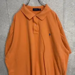 ポロラルフローレン　刺繍　オレンジ　ビックサイズ　ポロシャツ　半袖 3XB