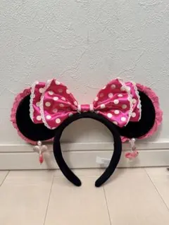 【レア】【廃盤】ディズニー ミニーちゃん カチューシャ イヤリング付 ピンク