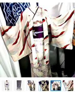 【千寿】長羽織／アンティーク着物大正ロマン昭和レトロ小紋