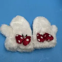 ディズニーリゾートミニーマウス手袋リボン付き