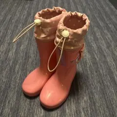 19cmピンクのリボン付き長靴