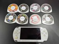 PSP3000 本体 ゲームソフト8本 ケース付き