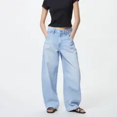 UNIQLO バギーカーブジーンズ 62BLUE 27サイズ