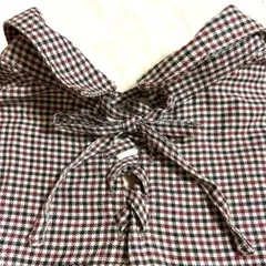 レイカズン　チェック柄バックリボン長袖シャツ　フリーサイズ　編み上げ