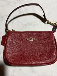 最終価格　COACH レザー ミニバッグ　ミニポーチ レッド