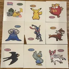 18. ポケモンパンシール デコキャラシール ステッカー9枚セット ピカチュウ