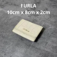 FURLA 三つ折り財布 ホワイト クロコダイル調のサムネイル