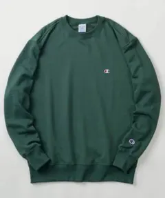 Champion ダークグリーン クルーネックスウェット