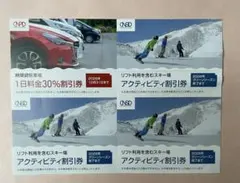 リフト利用含むスキー場アクティビティ割引券３枚　駐車場割引券１枚　匿名配送