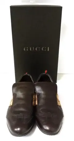 良品 GUCCI グッチ ローファー シェリーライン バンブー 26cm レザー