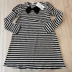 ♡新品未使用！子供服Bee ！リボン付きボーダーワンピース 140