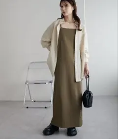 新品 キャミワンピース グレージュ F