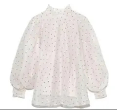 スナイデル　オーガンシースルードットブラウス