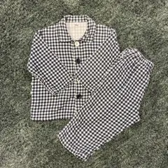 無印良品　子供チェック柄パジャマ サイズ80のサムネイル