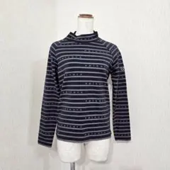 epicure ロゴボーダー モックネック 長袖カットソー（M）