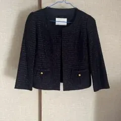 値下げフォーマルジャケット七分袖ネイビーラメ入り