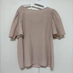 ナチュラルビューティベーシック　ベージュ　ピンク　半袖ブラウス　S