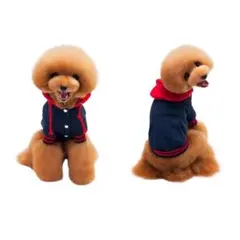 犬服 フード付きパーカー 裏起毛 ツートンカラー 防寒 おしゃれ ドッグウェア