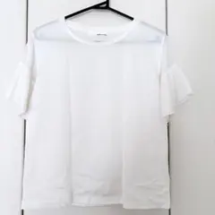 美品 mysty woman 白 シアーショルダー　半袖Tシャツのサムネイル