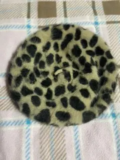 ファー ベレー帽 ヒョウ柄　アニマル柄