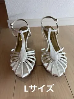 新品未使用 LeTalonGRISE レザー ホワイト L ストラップサンダル