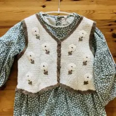 Samansa Mos2 Lagom ニットベスト付きチュニックワンピース