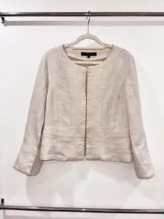 green label relaxing リネン ノーカラージャケット Sサイズ