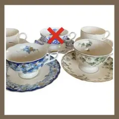 ティーカップ＆ソーサー　金彩HOYA 花柄　ナルミ　BONE CHINA たち吉