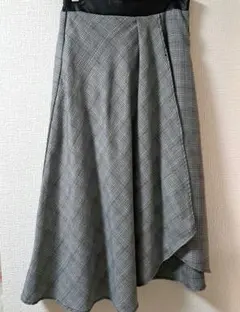 グレー系チェック フレアスカート
