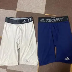 adidas TECHFIT インナータイツセット ホワイト ネイビー