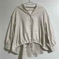 rps ベージュ 長袖シャツ ドローストリング付き