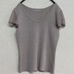 23区 Vネック 半袖ニット スパンコール装飾(253132)のサムネイル