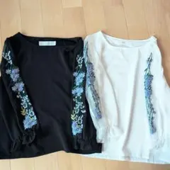 2枚セット tocco closet フラワー シアー トップス ブラウス