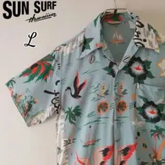 SUN SURF サンサーフ 半袖アロハシャツ L フロリダ地図 水色のサムネイル